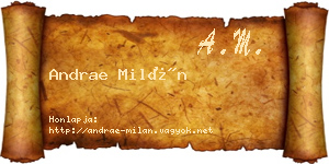 Andrae Milán névjegykártya